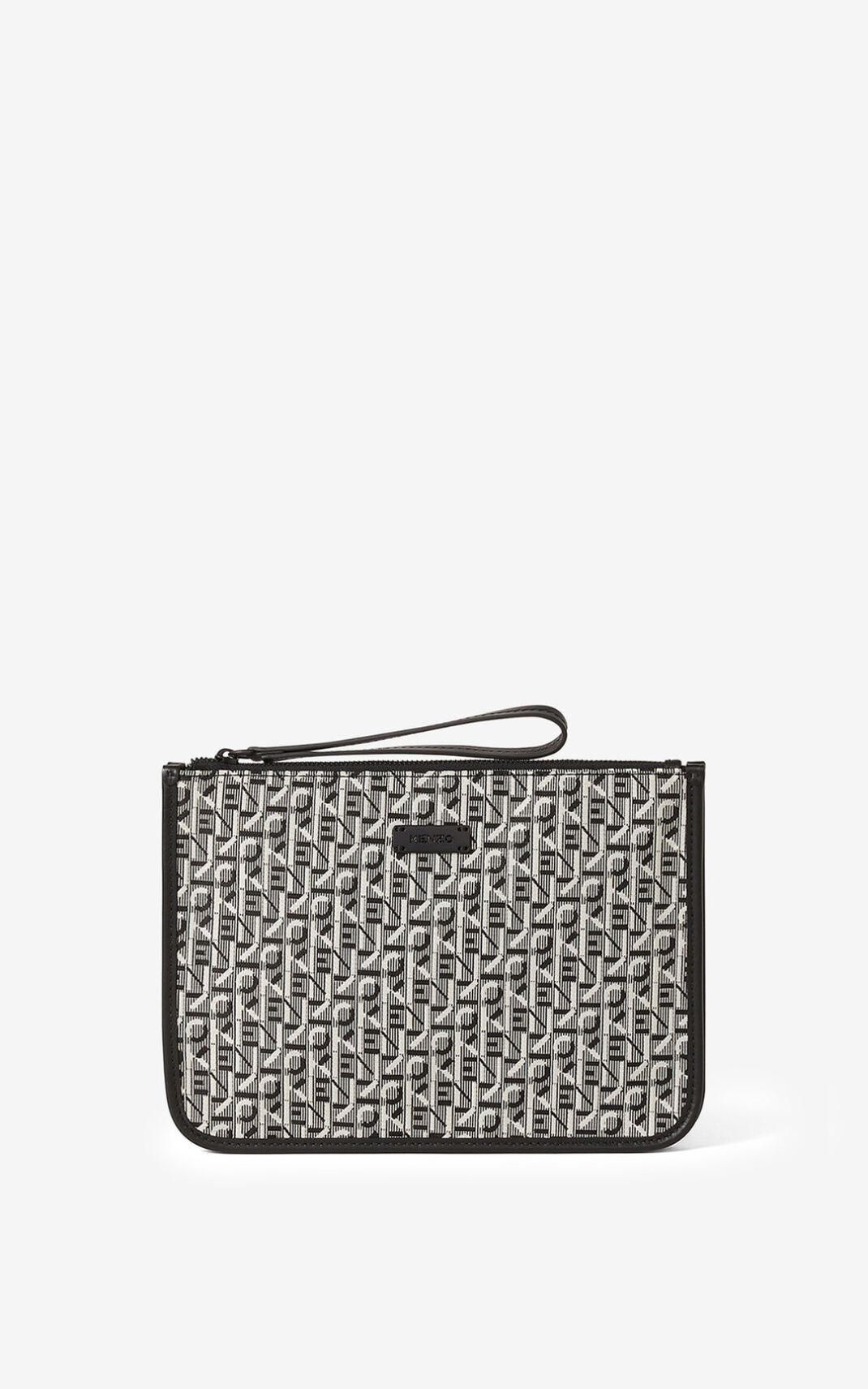 Clutch Kenzo Courier gusseted jacquard Hombre Gris WGC510362